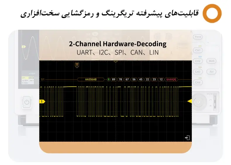 دکودینگ در اسیلوسکوپ ADS800A